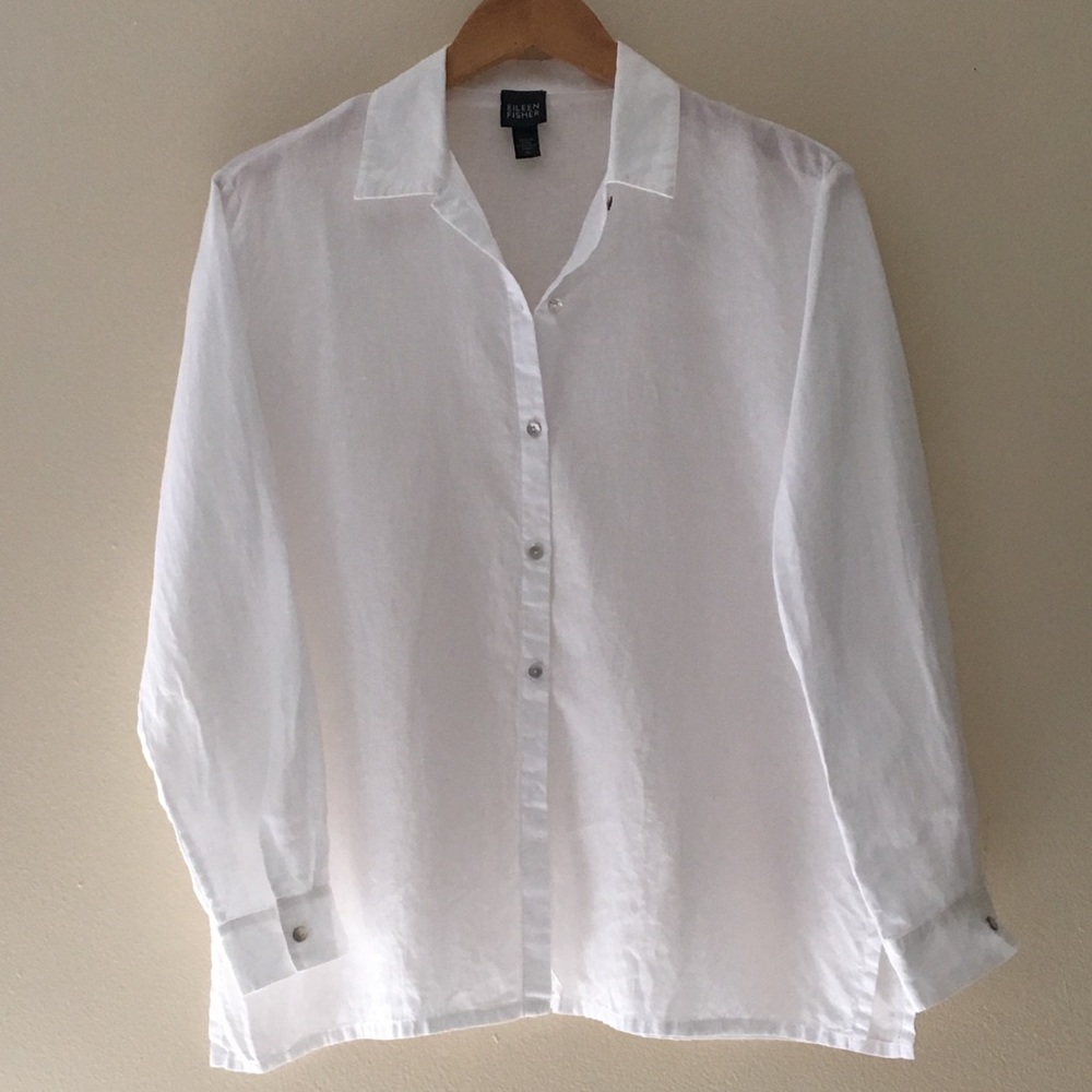 Eileen Fisher 100% Irish Linen Button Down